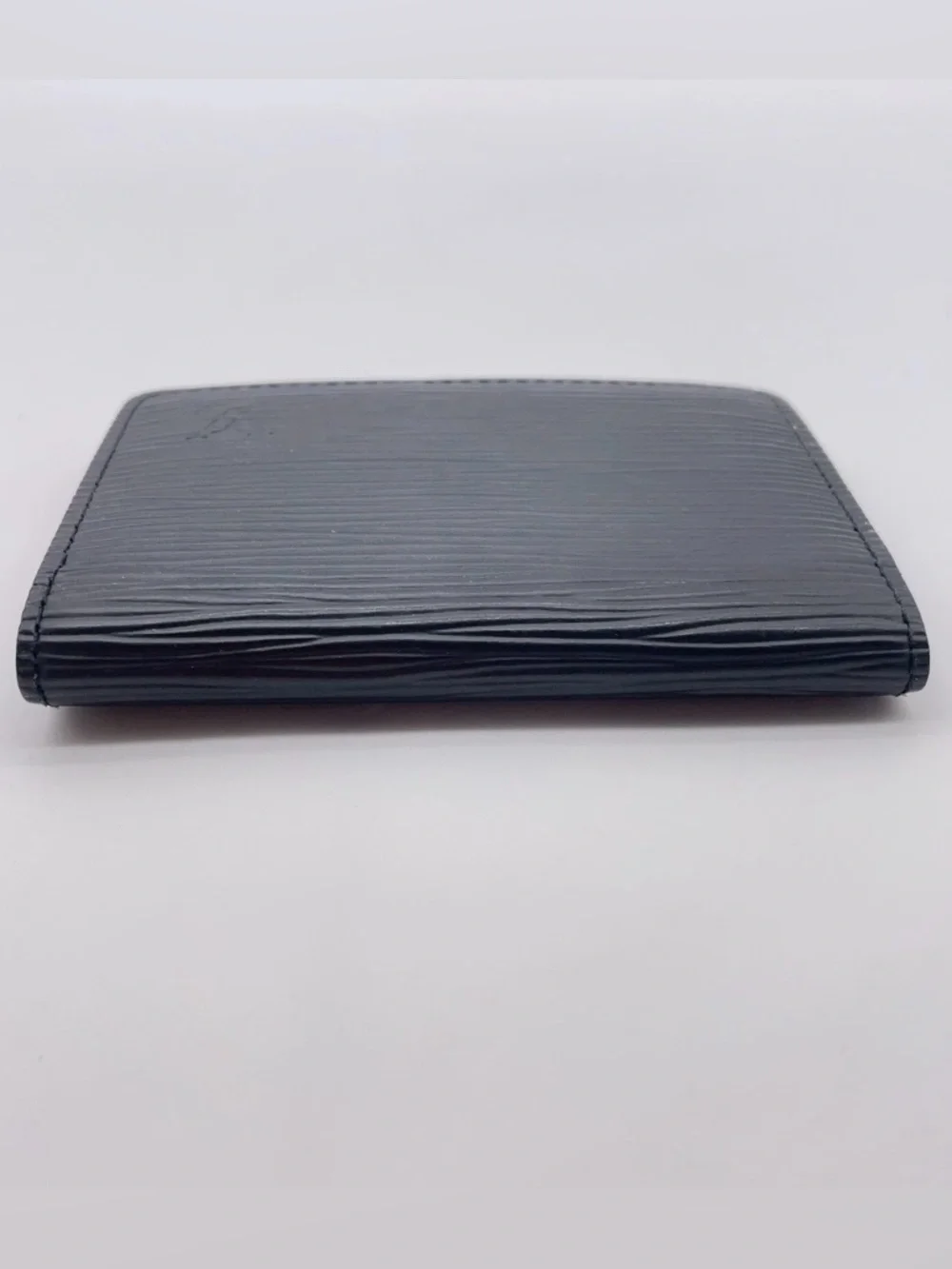 Auth Louis Vuitton Black Epi Noir Envelope Carte de Visite